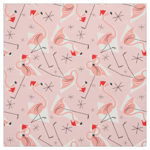Flamingo Santas Roze Multistructuur Stof