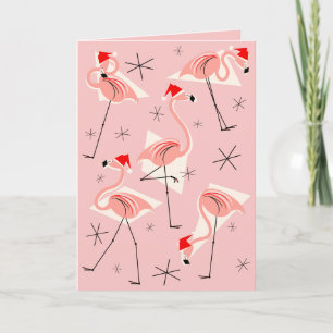 Flamingo Santas Roze Prettige feestdagen roze Kaart