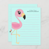 Flamingo Schattigee Kinderen Bedankkaart (Voorkant / Achterkant)