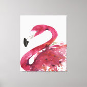 Flamingo | Schattigee Waterverf Flamingo Gifts Lov Canvas Afdruk (Voorkant)