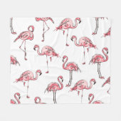 Flamingo schets: Tropisch  patroon. Fleece Deken (Voorkant (Horizontaal))