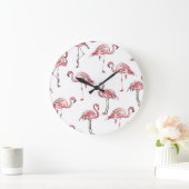 Flamingo schets: Tropisch  patroon. Grote Klok (Huis)