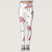 Flamingo schets: Tropisch patroon. Leggings (Voorkant)
