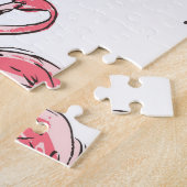 Flamingo schets: Tropisch  patroon. Legpuzzel (Zijkant)