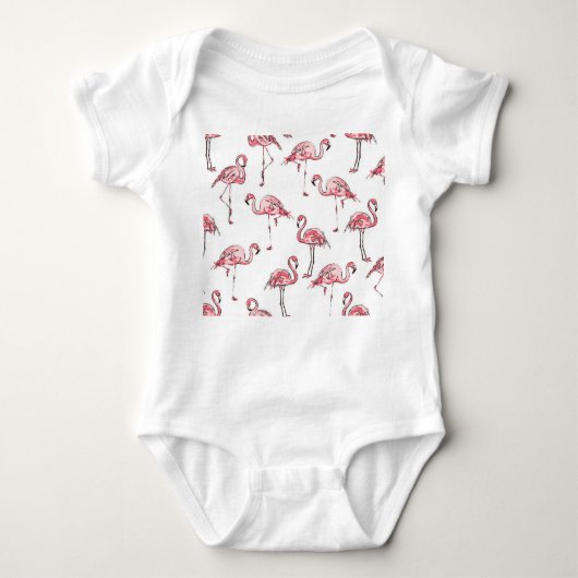 Flamingo schets: Tropisch  patroon. Romper (Voorkant)