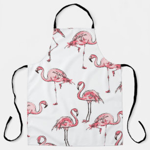 Flamingo schets: Tropisch  patroon. Schort
