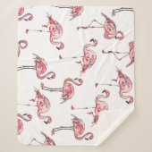 Flamingo schets: Tropisch patroon. Sherpa Deken (Voorkant)