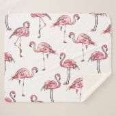 Flamingo schets: Tropisch patroon. Sherpa Deken (Voorkant (horizontaal))