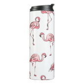 Flamingo schets: Tropisch  patroon. Thermosbeker (Gedraaid links)