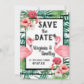 Flamingo Schreef de Datum op Save The Date (Voorkant)