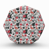 Flamingo seamless pattern with floral background fotoblokken (Voorkant)