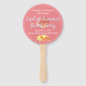 Flamingo Seashells Zomer Party Favor Handwaaier (Achterkant)