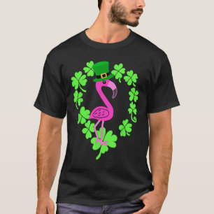 Flamingo Shamrock St Patricks Day Animal T-shirt