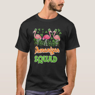 Flamingo Shenanigan Squad St Patrick's Day T-shirt