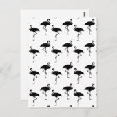 Flamingo Silhouettes Pattern Black White Briefkaart (Voorkant / Achterkant)