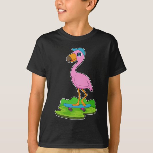 Flamingo Skater Skateboard T-shirt (Voorkant)