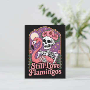 Flamingo Skelet Homo Halloween Koningin Briefkaart