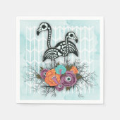 Flamingo Skeleton Halloween Compositie Servet (Voorkant)
