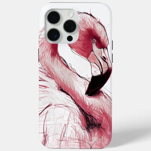 Flamingo Sketch Art Case-Mate iPhone Case (Achterkant)
