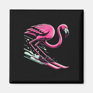 Flamingo Skiën Ski Liefhebber Skier Voor Mannen Vr Magneet