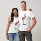 Flamingo Skier Ski T-shirt (Unisex)