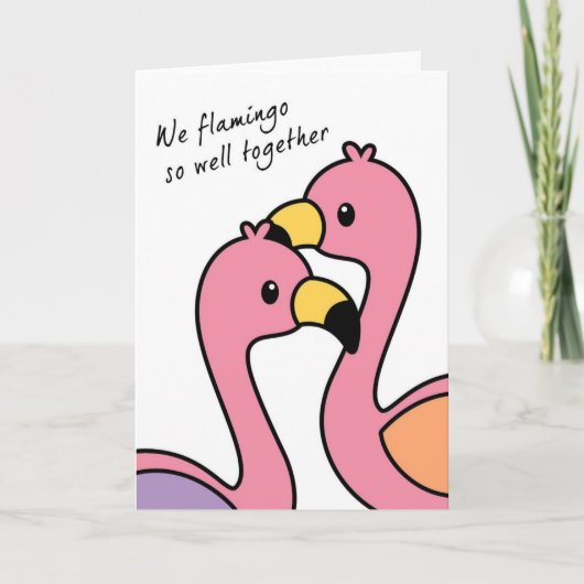 Flamingo So Well Anniversary/Love Card Kaart (Voorkant)
