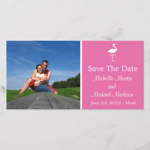 Flamingo sparen de Fotokaart van de Datum (Donkerr Save The Date