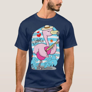 Flamingo Spellinggitaarillustratie T-shirt