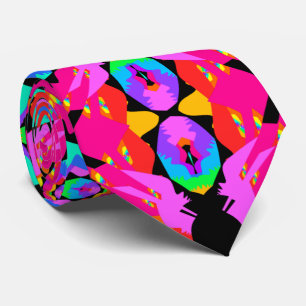 Flamingo Splash Fractal Stropdas