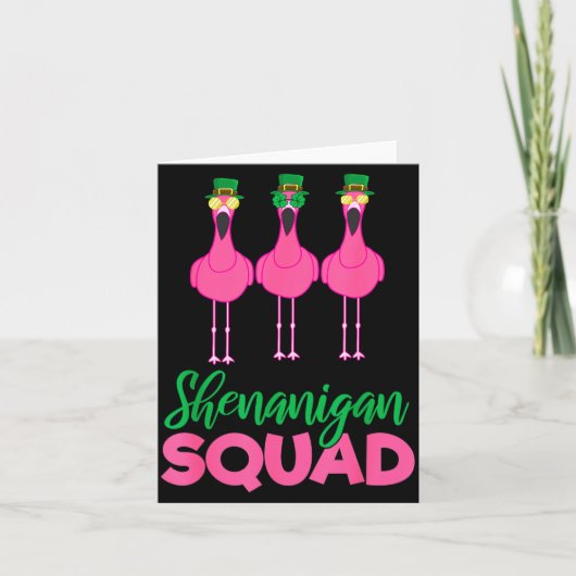 Flamingo Squad Funny Lucky St Patricks Day 2020 Te Kaart (Voorkant)
