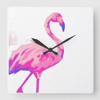 Flamingo Square Clock Vierkante Klok