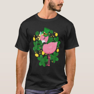 Flamingo St Patrick Dag T Grappige Roze Vogel Lief T-shirt