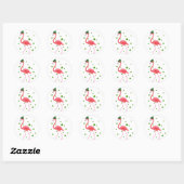 Flamingo St Patricks Day Flamingo Lover Shamrock Ronde Sticker (Vel)