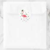 Flamingo St Patricks Day Flamingo Lover Shamrock Ronde Sticker (Tas)