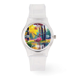 Flamingo Staand in Het Meer-36547 Horloge