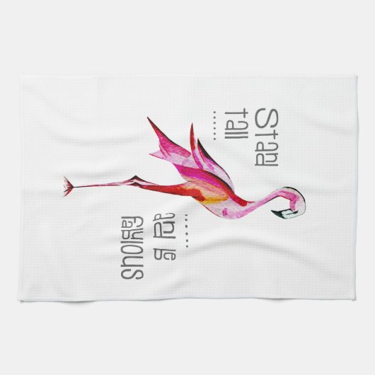 Flamingo Stand-all is een fabelachtig, grappig Gez Theedoek (Horizontaal)