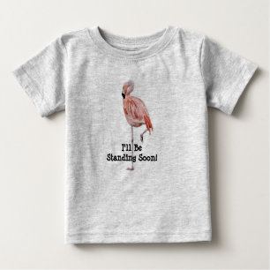 Flamingo Standing Baby T-Shirt Standing Soon