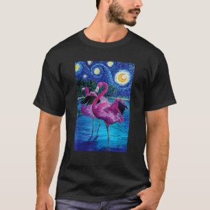 Flamingo Sterrennacht Flamingo Kunst Van Gogh Flam T-shirt
