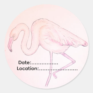 Flamingo sticker voor vogelaars
