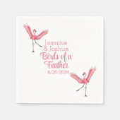 Flamingo Strand Trouwfeest Vogels van een Veer Servet (Voorkant)