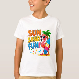 ☀️ Flamingo strand vakantie stijl voor kinderen 🌴 T-shirt