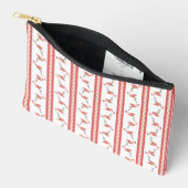 Flamingo Stripe Zipper Pouch Etui (Open)