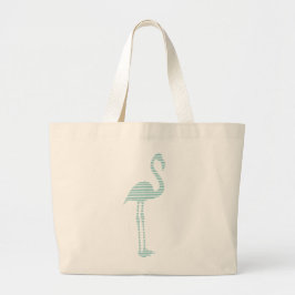 Flamingo - strips - blauw en wit. grote tote bag