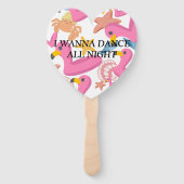 Flamingo summer party handwaaier (Achterkant)