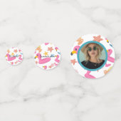 Flamingo summer party photo confetti (Achterkanten)