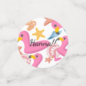 Flamingo summer party photo confetti (Kleine voorkant)
