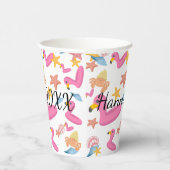 Flamingo summer party text papieren bekers (Rechts)