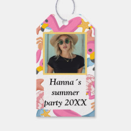 Flamingo summer party with photo cadeaulabel