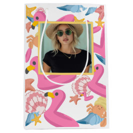 Flamingo summer party with photo medium cadeauzakje