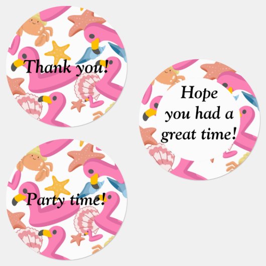 Flamingo summer party with text labels (Groep)